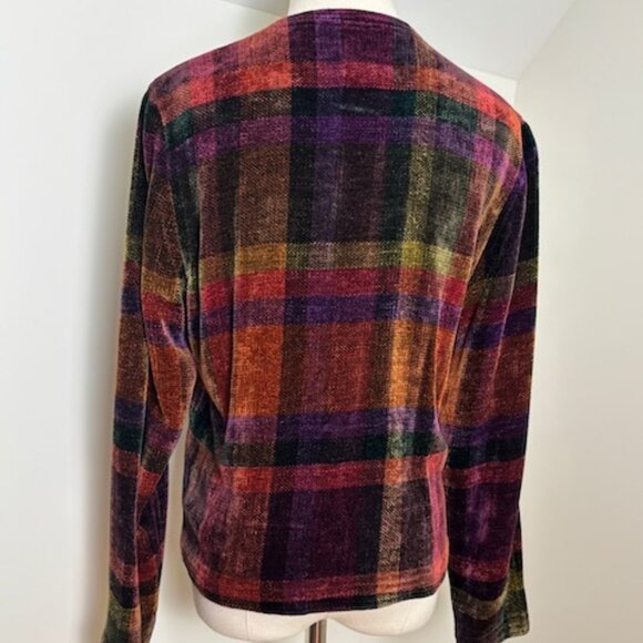 Loominus Handwovens plaid rayon chenille jacket, size M - Picture 5 of 9